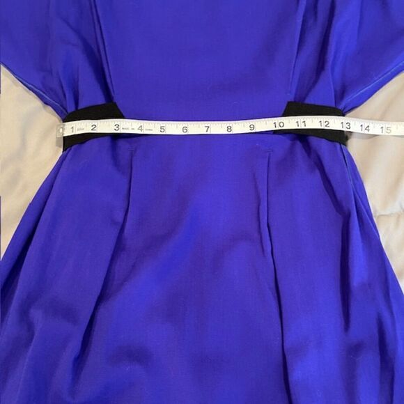 Escada Dorris Dress Stained Glass Violet Purple Black Elastic Waist Size 6 (36) - Picture 11 of 13